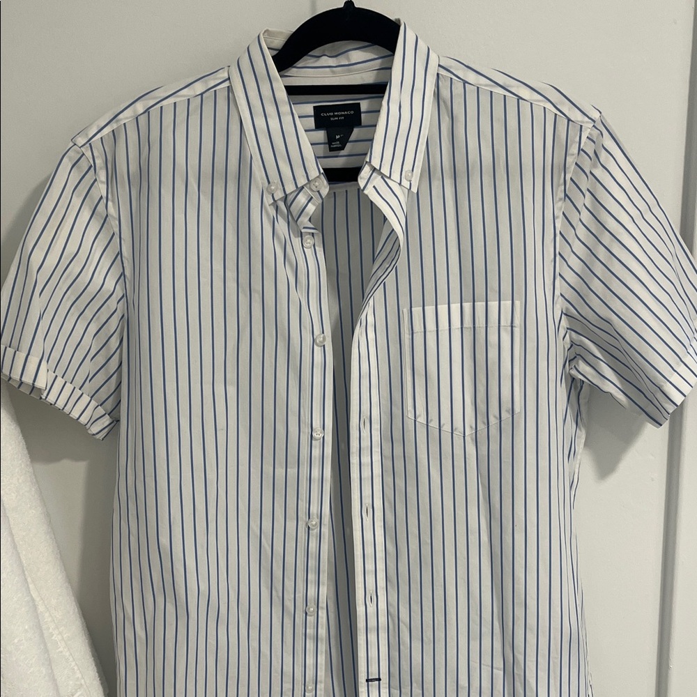 Club Monaco Men's Blue Striped Shirt slim fit M
